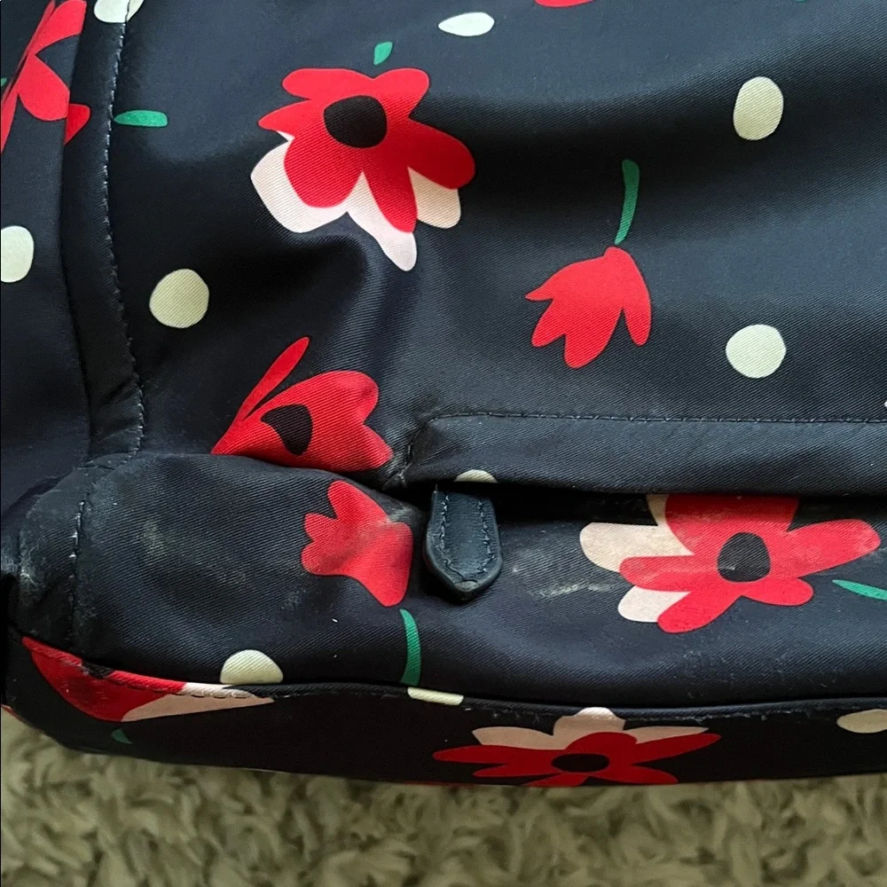 Kate Spade Black and Red Floral Baby Bag